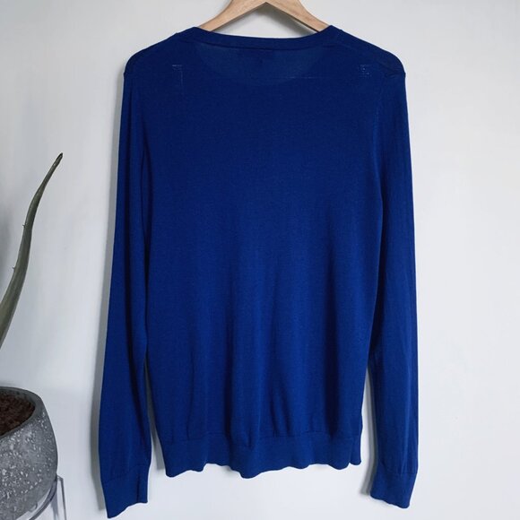 Banana Republic Silk Cotton Crew-Neck Sweater Royal Bue - Picture 4 of 5